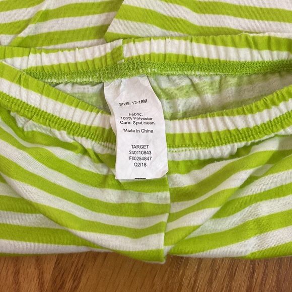 Target lime green and white striped matching outfit - Picture 8 of 9
